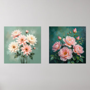 Elegant Blush Chrysanthemum Art