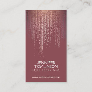 Elegant Blush Confetti Rain Pattern Burgundy Business Card