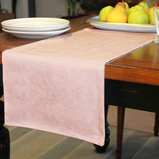 Elegant Blush Cream Gold Floral Pattern Short Table Runner (Creator Uploaded)