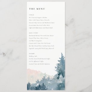 ELEGANT BLUSH DUSKY BLUE MOUNTAINS PINE WEDDING  MENU