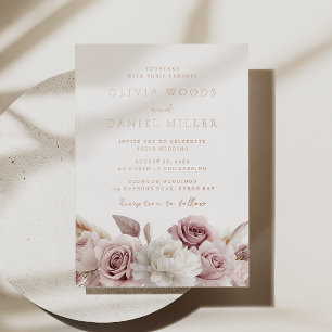 Elegant Blush Dusty Rose Wedding Rose Gold