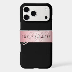 Elegant Blush Faux Rose Gold Name & Initials