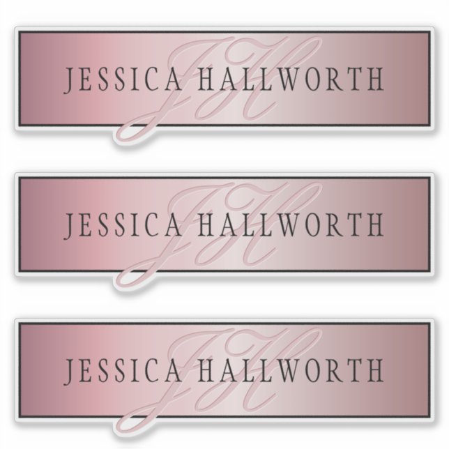 Elegant Blush Faux Rose Gold | Name & Initials (Front)
