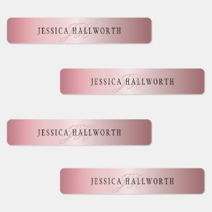 Elegant Blush Faux Rose Gold Name & Initials