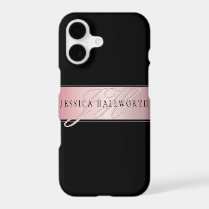 Elegant Blush Faux Rose Gold Name & Initials