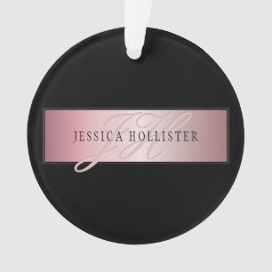 Elegant Blush Faux Rose Gold   Name & Initials Ornament
