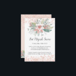 Elegant Blush Floral Bat Mitzvah Service Enclosure Card<br><div class="desc">Celebrate a special milestone with this beautiful Bat Mitzvah service invitation, featuring a soft blush pink and greenery floral arrangement surrounding a delicate Star of David. Subtle rose gold glitter accents add a touch of elegance, making it perfect for a modern yet timeless Bat Mitzvah celebration. The sophisticated typography and...</div>