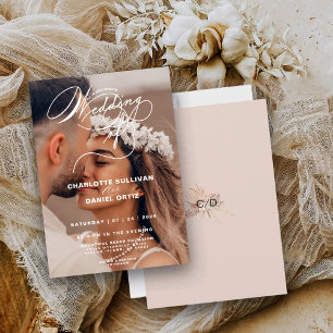 Elegant Blush Floral Boho The Wedding Of Photo Invitation