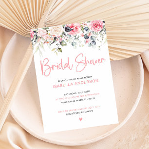 Elegant Blush Floral Bridal Shower Invitation