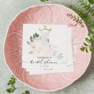 Elegant Blush Floral Bridal Shower Napkin