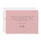 Elegant Blush Floral Bridal Shower Thank You Card