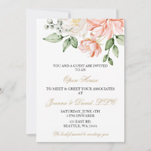 Elegant Blush Floral Business Corporate Party Invitation