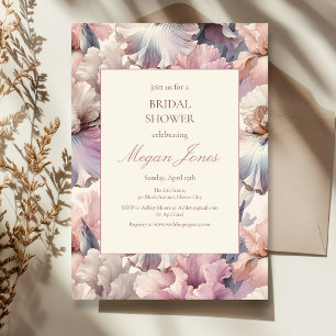 Elegant Blush Floral Classic Formal Bridal Shower Invitation