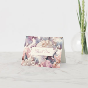 Elegant Blush Floral Classic Formal Bridal Shower Thank You Card