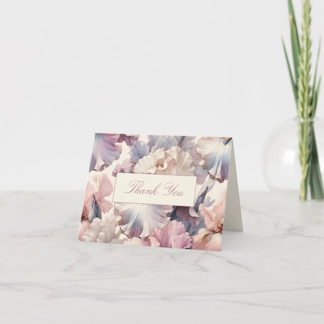 Elegant Blush Floral Classic Formal Bridal Shower Thank You Card (Front)