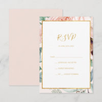 Elegant Blush Floral Garden | Pastel RSVP Card