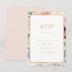 Elegant Blush Floral Garden Pastel RSVP Card