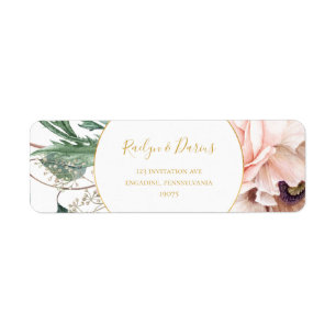 Elegant Blush Floral Garden Return Address Label