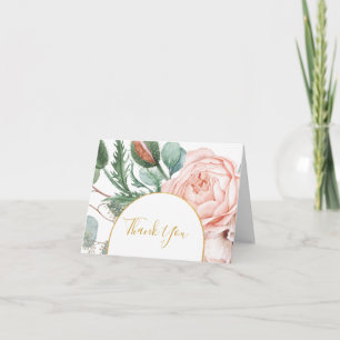 Elegant Blush Floral Garden   Thank You Card