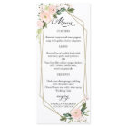 Elegant Blush Floral Geometric Wedding Menu Cards