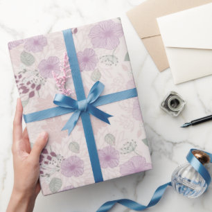 Elegant Blush Floral Gift Wrap