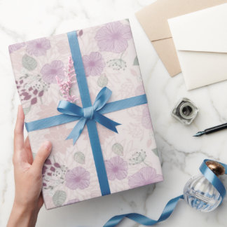 Elegant Blush Floral Gift Wrap
