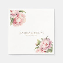 Elegant Blush Floral Gold White Modern Wedding