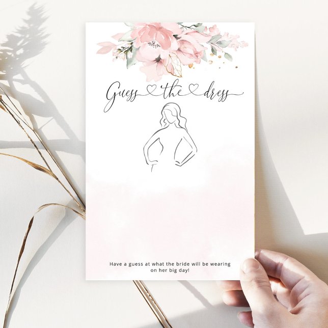 Elegant blush floral Guess the dress bridal game (Creator Uploaded)