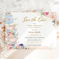 Elegant Blush Floral High Tea Party Baby Shower