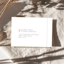 Elegant Blush Floral Monogram Wedding Address