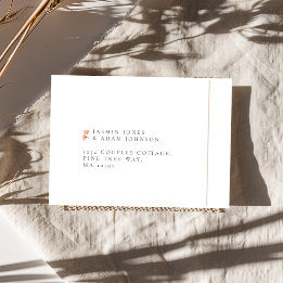 Elegant Blush Floral Monogram Wedding Address Envelope