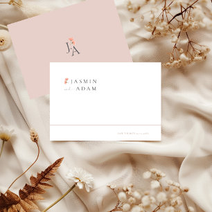 Elegant Blush Floral Monogram Wedding Save The Date