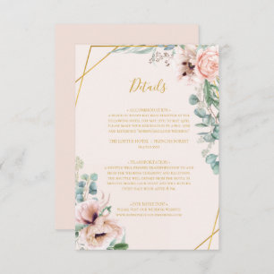 Elegant Blush Floral   Pastel Details Enclosure Card