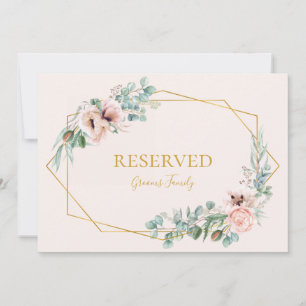 Elegant Blush Floral   Pastel Reserved Sign