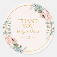 Elegant Blush Floral | Pastel Thank You Favour