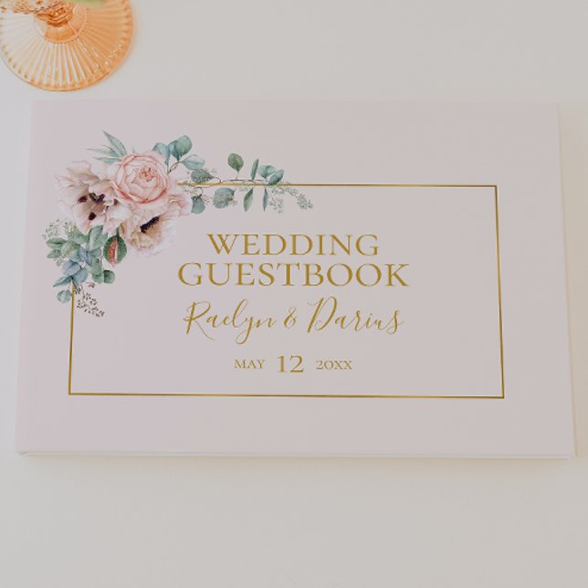 Elegant Blush Floral | Pastel Wedding Guest Book (Creator Uploaded)