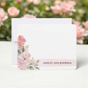 Elegant Blush Floral Pink Personalized Card