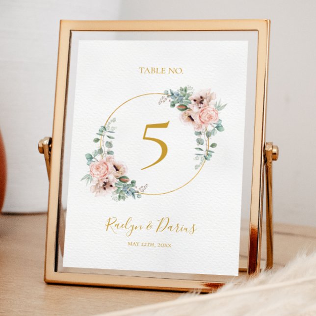 Elegant Blush Floral | Table Number (Creator Uploaded)