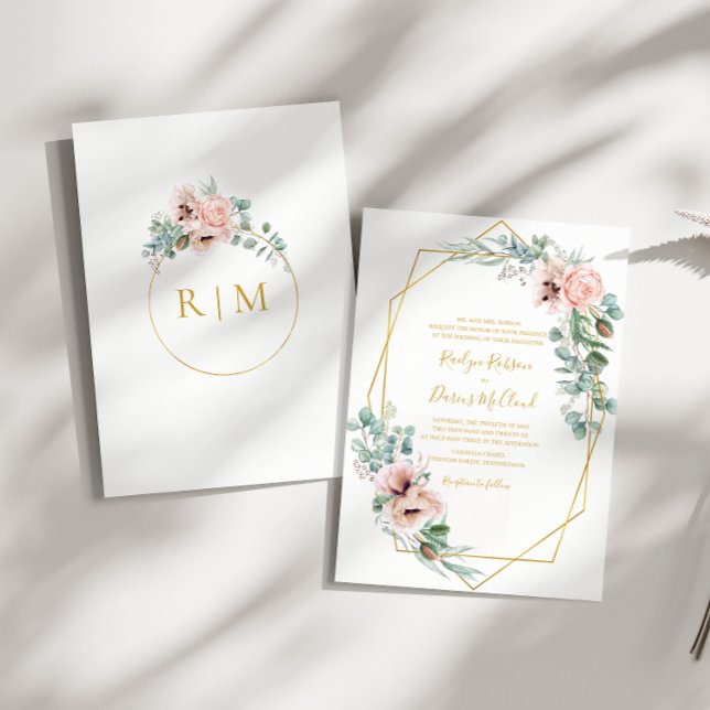 Elegant Blush Floral | Traditional Wedding Invitation (Creator Uploaded)