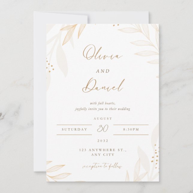 Elegant Blush Floral Wedding Invitation | Editable (Front)