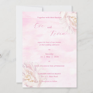Elegant Blush Floral Wedding Invitation – Editable