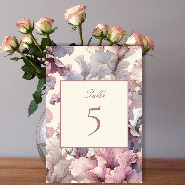 Elegant Blush Floral Wedding Table Number Sign (Creator Uploaded)