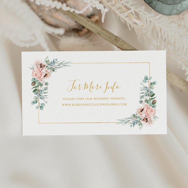  Elegant Blush Floral | Wedding Website Enclosure  (Creator Uploaded)