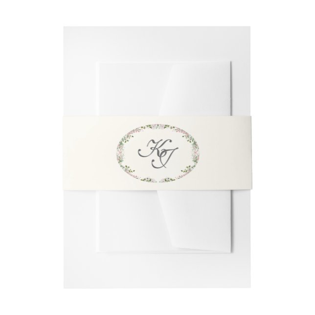 Elegant Blush Garden Wedding Invitation Belly Band (Front Example)