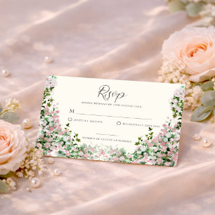 Elegant Blush Garden Wedding RSVP Card