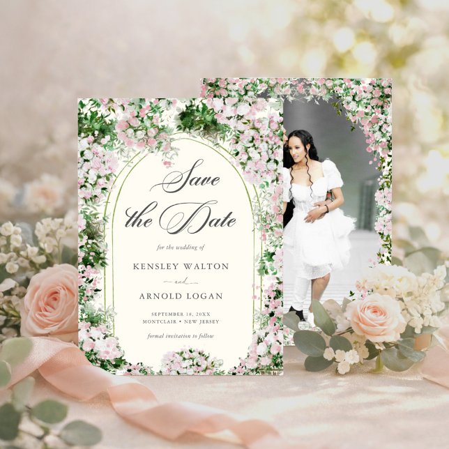 Elegant Blush Garden Wedding Save The Date (Creator Uploaded)