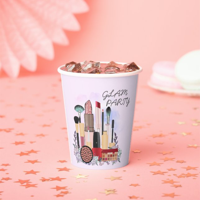 Elegant Blush Girly Pink Makeup Artist Glamour Paper Cups (Insitu)