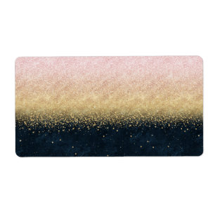 Elegant blush gold and blue simple confetti design