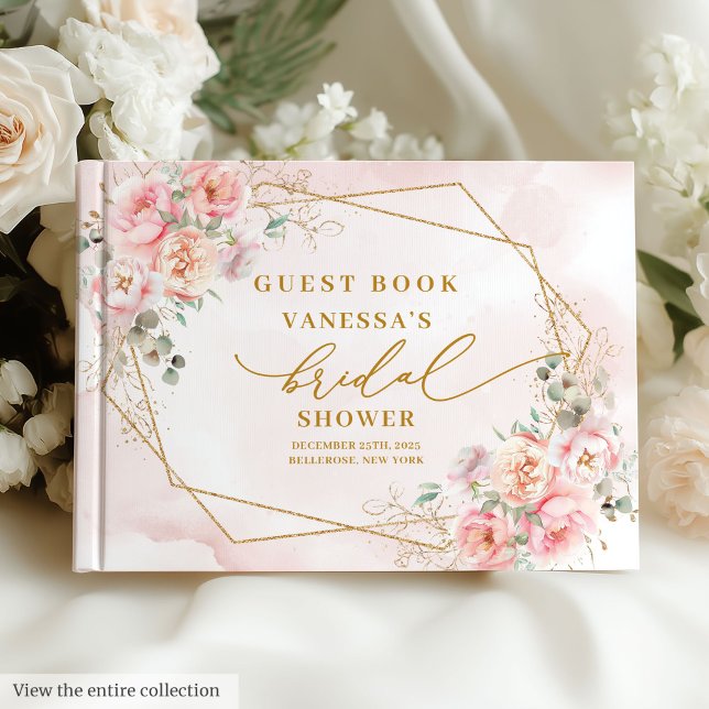 Elegant blush gold floral bridal shower guest book (Elegant blush gold floral bridal shower guest book

)