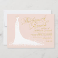 Elegant Blush Gold Gown Bridesmaid Brunch